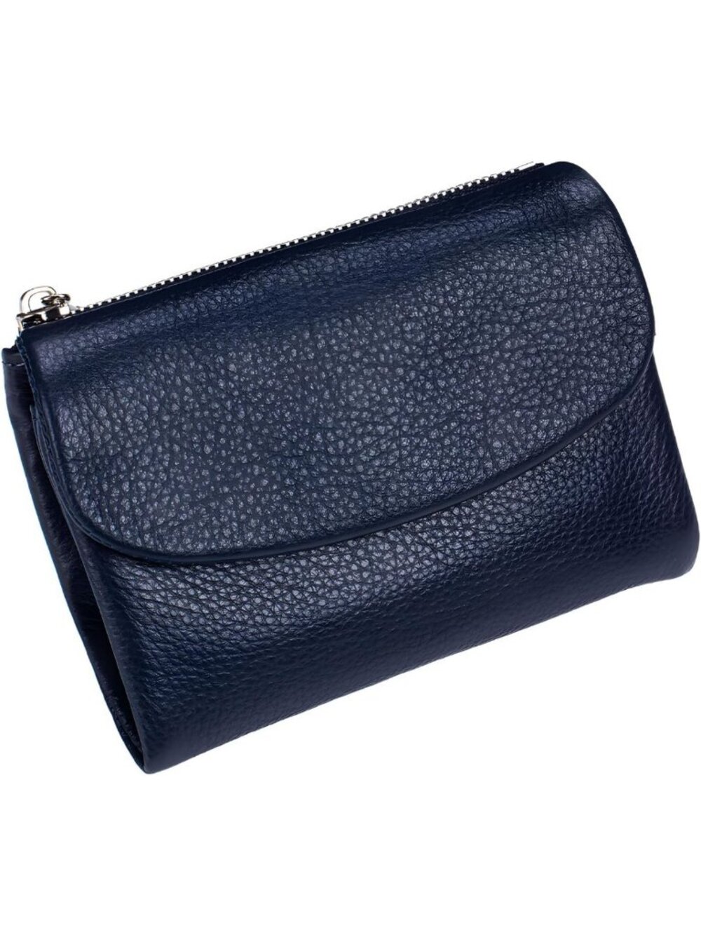 Unisex Genuine Leather Wallet - Compact Coin & Card Holder Clutch, 5.3" Pebble